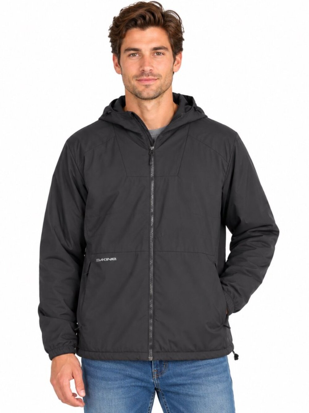 NEW Dakine Men's XXL Black Hooded Jacket Active Stretch Full Zip Outdoor
